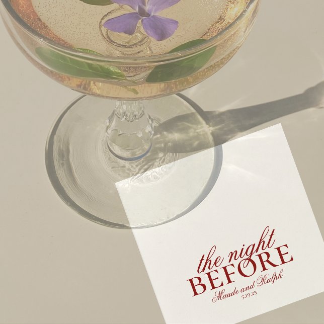 Guardanapo De Papel Ensaio Na Noite Antes Do Vermelho De Luxo De Casam (Luxury Classic Red Wedding Suite Theme with options to personalize for your special day.)