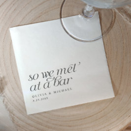 Guardanapo De Papel Então Nos Encontramos em um Bar Casamento Simples