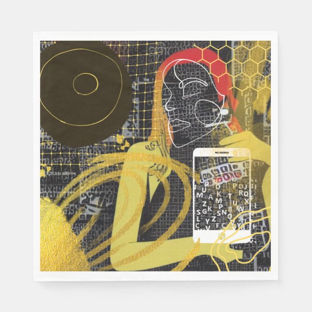 Guardanapo De Papel Enviando mensagens para amigos (Frente)