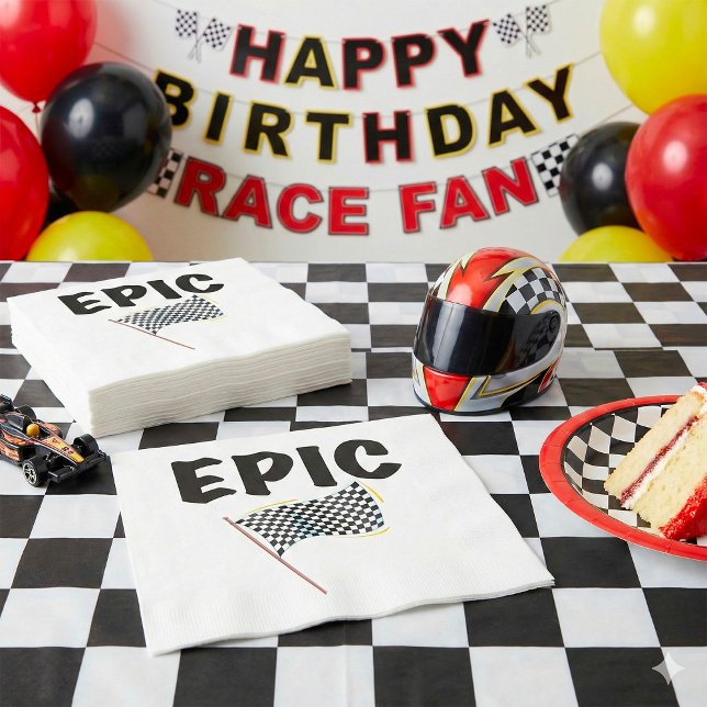 Guardanapo De Papel Epic Finish Line Checkered Racing Flag (Criador carregado)