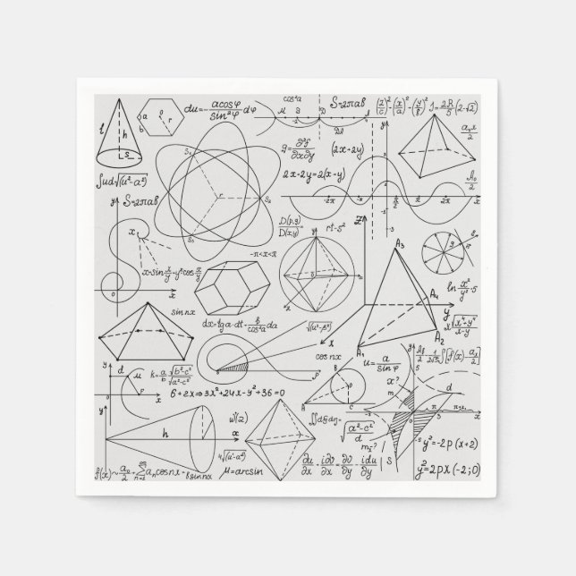 Guardanapo De Papel Equação Euclidiana de Fórmula Geométrica Matemátic (Frente)