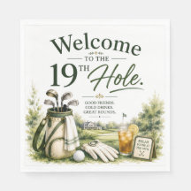 Equipamento de golfe com texto em verde