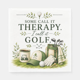 Guardanapo De Papel Equipamento de golfe com texto em verde