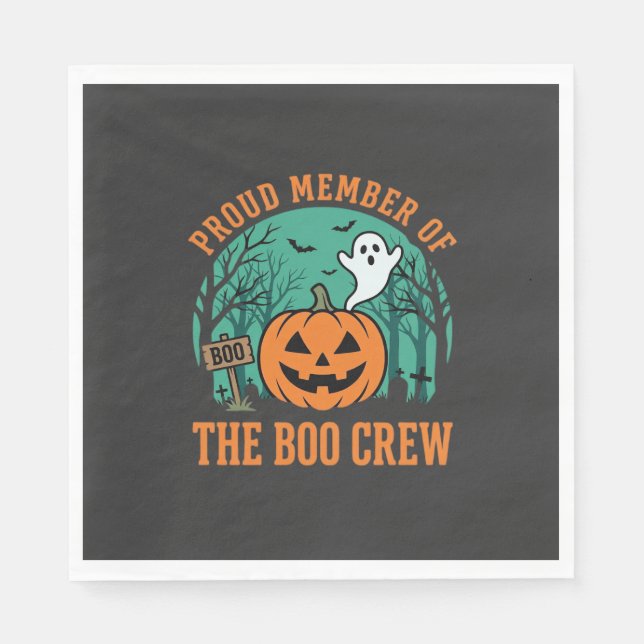 Guardanapo De Papel Equipe Boo Design de Abóbora de Fantasma de Hallow (Frente)