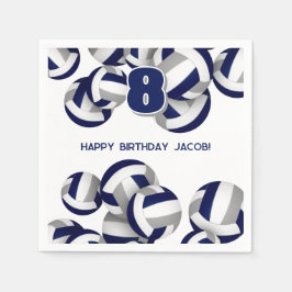 Guardanapo De Papel equipe da cinza azul colorido esportes de vôlei