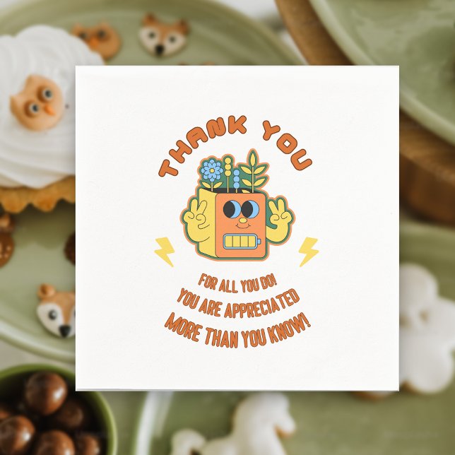 Guardanapo De Papel Equipe de negócios Partido Voluntário dos funcioná (Business Team Employee Volunteer Party Thank You Napkins)