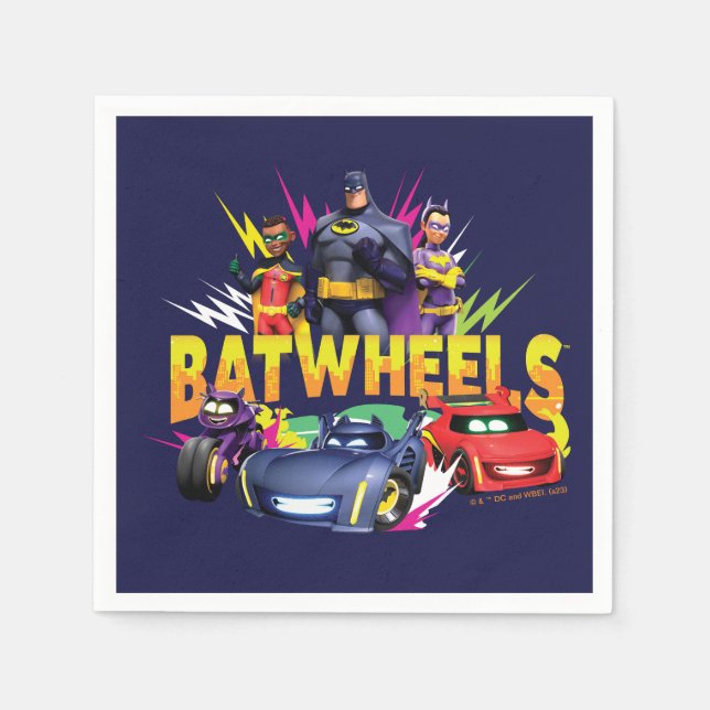 Guardanapo De Papel Equipe de super-heróis BatWheels™ (Frente)