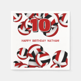 Guardanapo De Papel equipe negra vermelha de seleção de vôlei