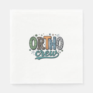 Guardanapo De Papel Equipe Orto Vintage Equipe de Odontologia Vetorial
