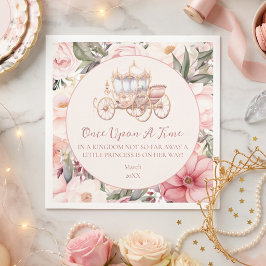 Guardanapo De Papel Era Uma Vez Churrasco de Bebê Princesa Rosa