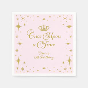 Guardanapo De Papel Era uma vez, Dourada Princesa Aniversário