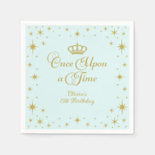 Guardanapo De Papel Era uma vez, Dourada Princesa Aniversário