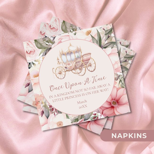 Guardanapo De Papel Era uma vez um Chá de fraldas rosa princesa (Criador carregado)