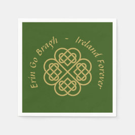 Guardanapo De Papel Erin Go Bragh Dourado Celta Shamrock
