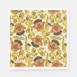 Guardanapo De Papel Ernie e Rubber Duckie Pattern
