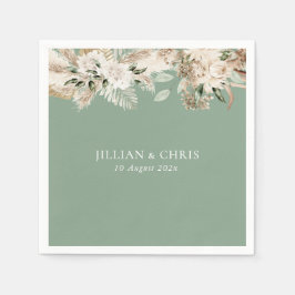 Guardanapo De Papel erva-dos-pamps sage verde casamento floral