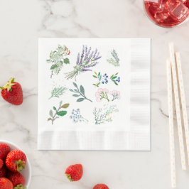 Guardanapo De Papel Ervas folhagens verdes elegantes e fofas