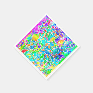 Guardanapo De Papel Esboço de Fantasia Art - Abstrato Flores 2