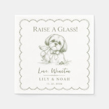 Esboço Minimalista de Casamento de Shih Tzu Person