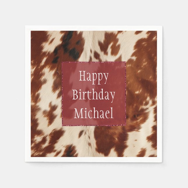 Guardanapo De Papel Esbranquiçado castanho-preto-branco-ocidental (Frente)