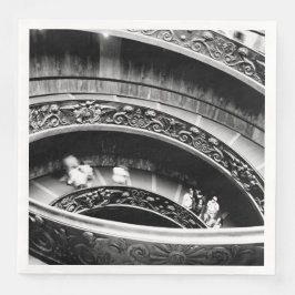 Guardanapo De Papel Escadaria Espiral Preta e Branca