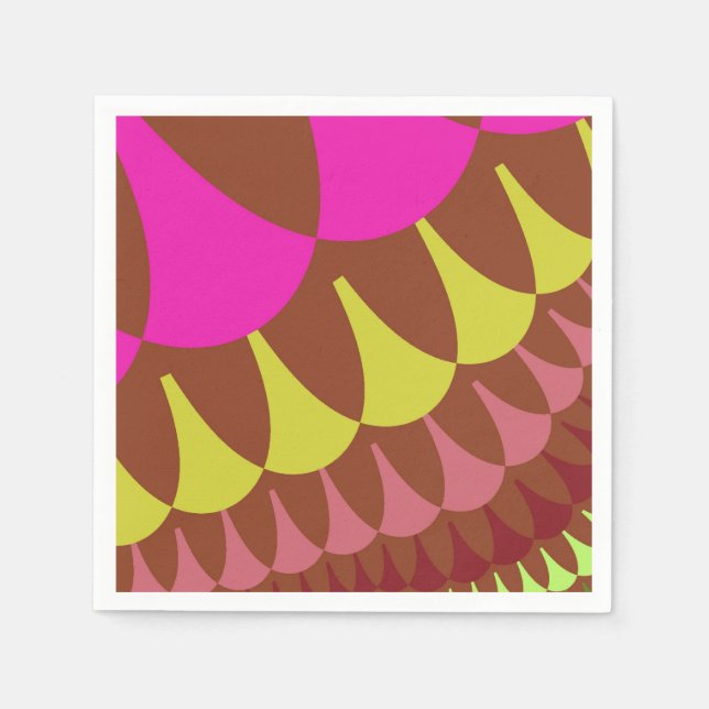 Guardanapo De Papel Escalas cor-de-rosa e castanho (Frente)