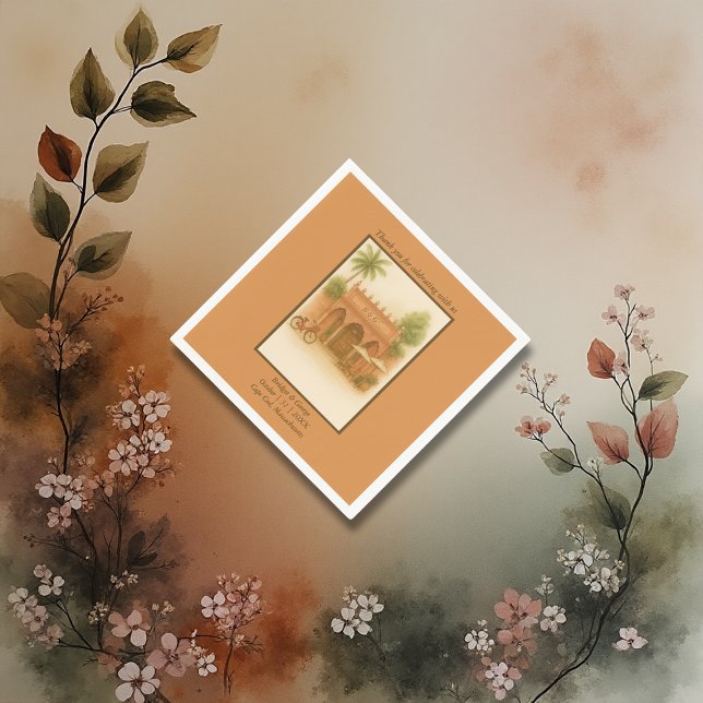 Guardanapo De Papel Escape do casamento de destino do pátio índio (Criador carregado)