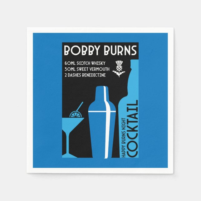 Guardanapo De Papel Escocês Bobby Burns Whiskey Cocktail (Frente)