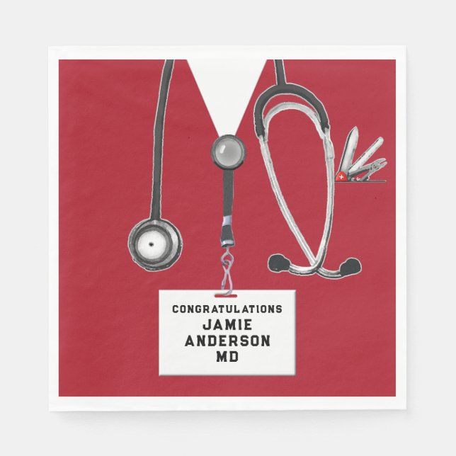 Guardanapo De Papel Escola Médica de Graduação Napkins (Frente)