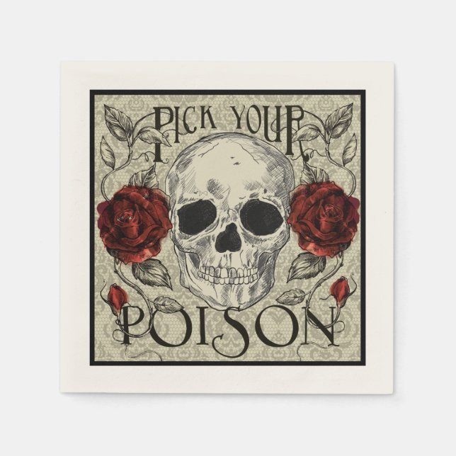 Guardanapo De Papel Escolha seu Poison Skull Napkins (Frente)