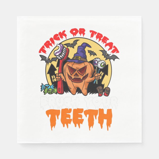 Guardanapo De Papel Escove Seus Dentes Higienista Dental Engraçado Pun (Frente)