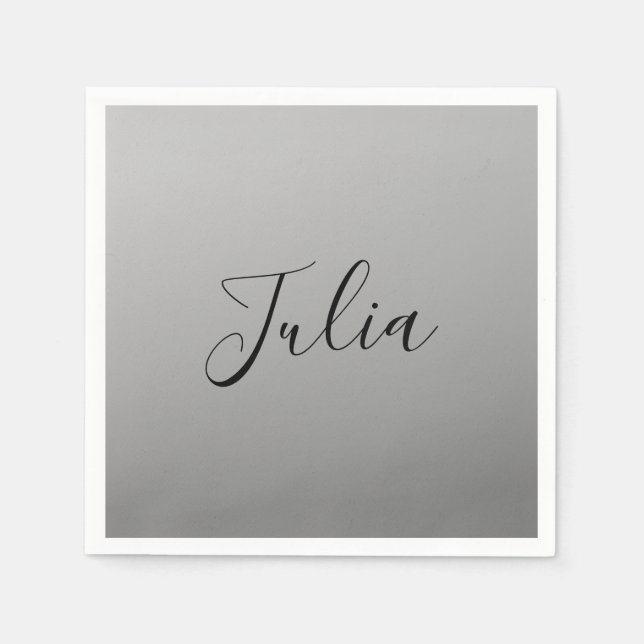 Guardanapo De Papel Escrevendo de Texto Preto Editável de Script Moder (Frente)