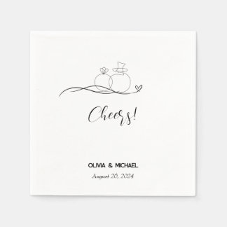 Guardanapo De Papel Escrita de animação moderna e elegante minimalista