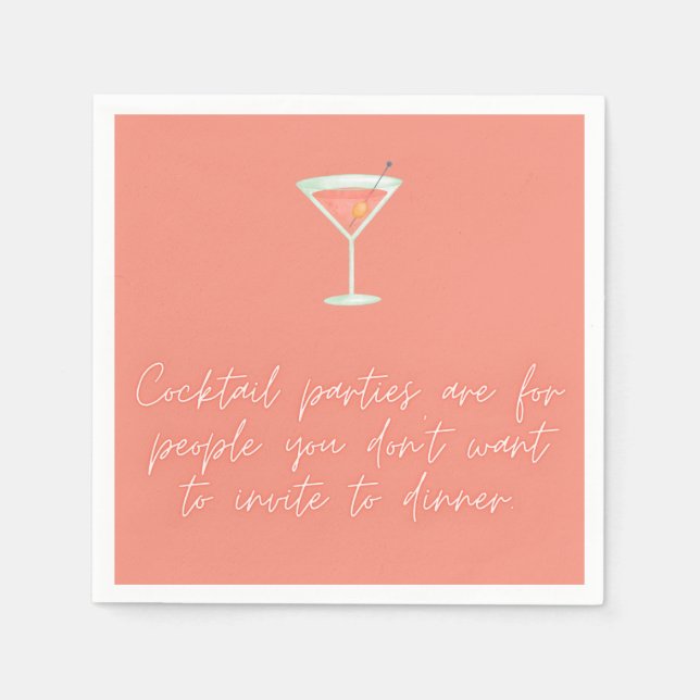 Guardanapo De Papel Escrita de salmão do partido Coctail (Frente)
