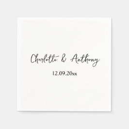 Guardanapo De Papel Escrita Elegante de Casamento - Criativo Branco Ne