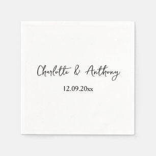 Guardanapo De Papel Escrita Elegante de Casamento - Criativo Branco Ne
