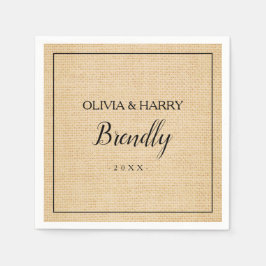 Guardanapo De Papel Escrita Elegante Rústica Papel De Casamento Napkin