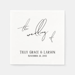 Guardanapo De Papel Escrita manual moderna Simples O Casamento de