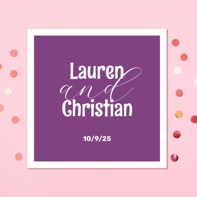 Guardanapo De Papel Escritura Casamento Roxo Escuro (Criador carregado)