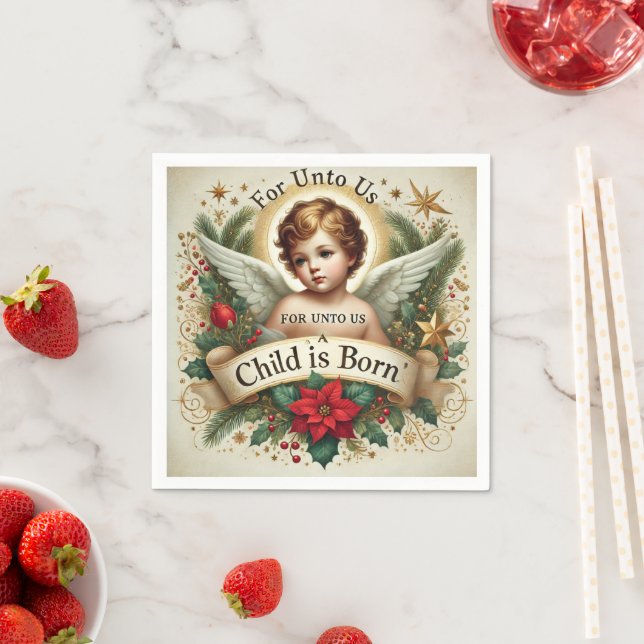 Guardanapo De Papel Escritura de Natal de Baby Jesus Verse Découpage (Insitu)