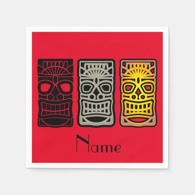 Guardanapo De Papel Esculturas de Tiki triplas Thunder_Cove (Frente)