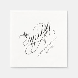 Guardanapo De Papel Escuridão Elegante Florea Casamento em Branco
