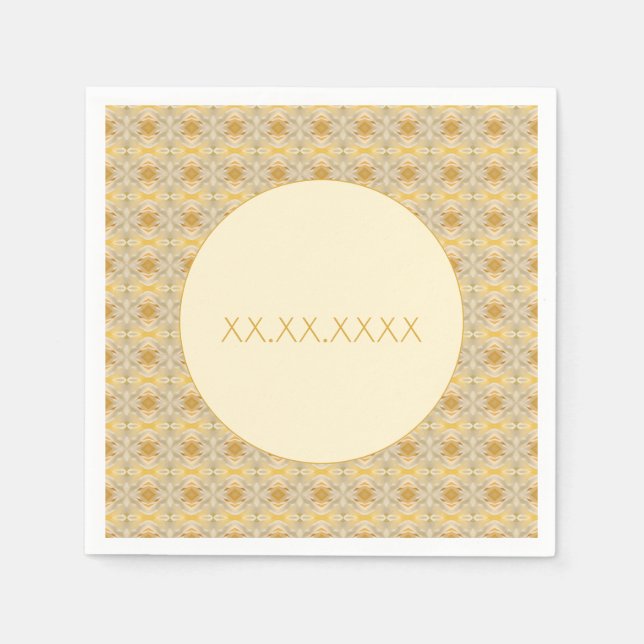 Guardanapo De Papel Escuro e leve e Dourado padrão pequeno (Frente)