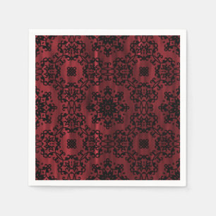 Guardanapo De Papel Escuro - grunge gótico vermelho e preto geométri