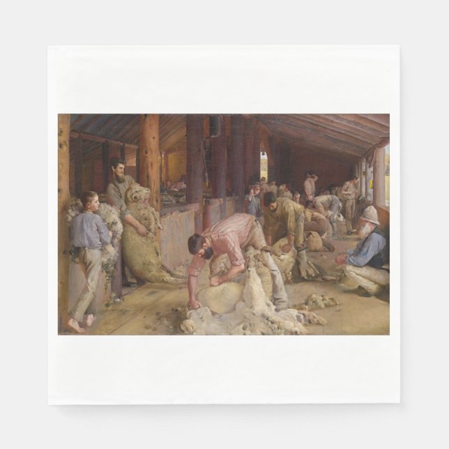 Guardanapo De Papel Escutando os Rams (Arte australiana) (Tom Roberts) (Frente)