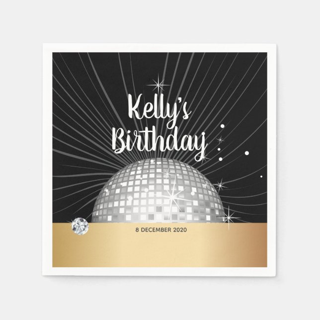 Guardanapo De Papel Esfera de discoteca, Papel de coquetel Napkins (Frente)