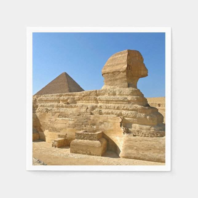 Guardanapo De Papel Esfinge excelente de Giza com a pirâmide Khafre -  (Frente)