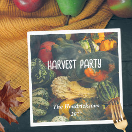 Guardanapo De Papel Esmagamento e abóboras coloridas do outono