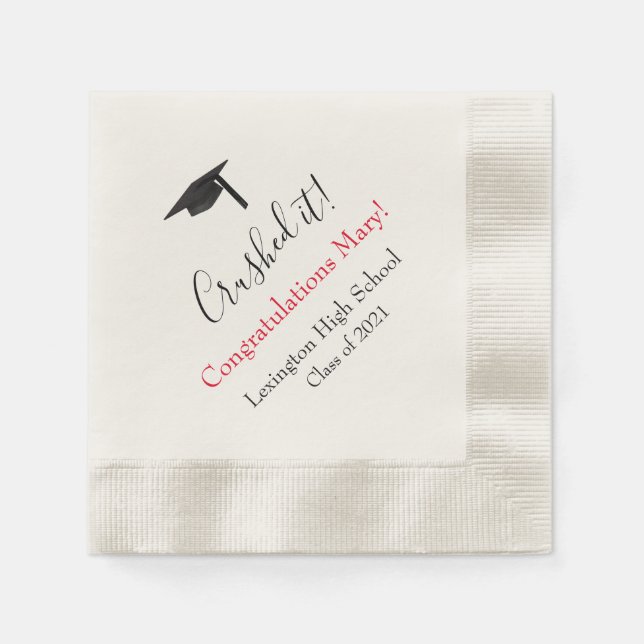 Guardanapo De Papel Esmagou! Graduação Personalizada Napkins 2025 (Frente)