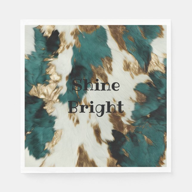 Guardanapo De Papel Esmeralda Dourada branca ocidental (Frente)